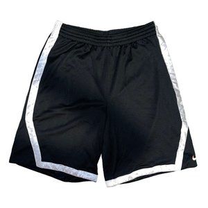 Nike Mens Athletic Shorts L Black Lined Elastic Waist Drawstring Swoosh Logo
